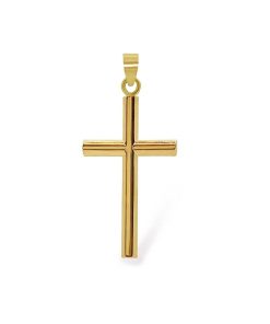 Joyas Nicols Medallas Y Cruces | Cruz Oro Amarillo Tubo Redondo 26X16