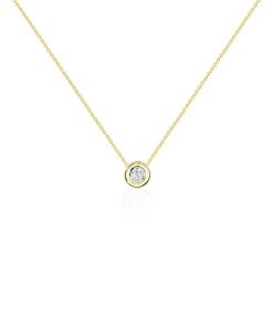 Joyas Nicols Colgantes | Collar Diamante Lady 0.10-0.50Ct Solitario Oro Amarillo