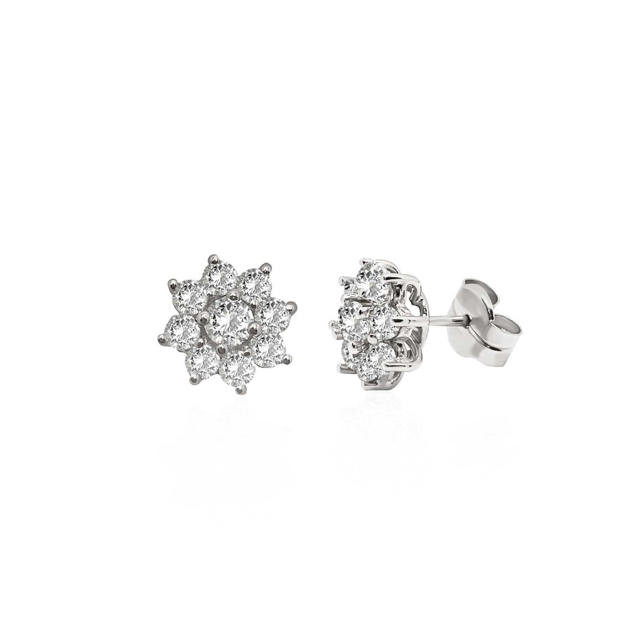 Joyas Nicols | Pendientes Flor Estrella Diamantes 0.82Ct