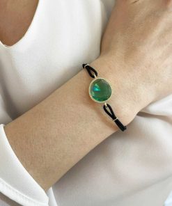 Joyas Nicols Pulseras | Pulsera Granate Verde Y Diamantes New Wave