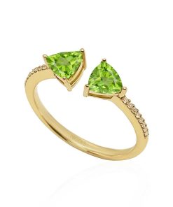 Joyas Nicols | Anillo Diamantes Peridoto Trillon