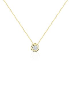 Joyas Nicols Colgantes | Collar Diamante Lady 0.10-0.50Ct Solitario Oro Amarillo