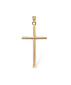 Joyas Nicols Medallas Y Cruces | Cruz Oro Rosa Tubo Redondo 30X18