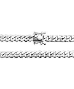 Joyas Nicols Colgantes | Pulsera Cubana 20Cm Plata De Ley Maciza 925