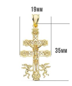 Joyas Nicols Medallas Y Cruces | Cruz De Caravaca Oro Hombre 18Kt 35X20Mm Grabado