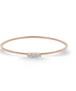 Joyas Nicols Pulseras | Brazalete Tubo Redondo Oro Rosa Eloise 3 Diamantes