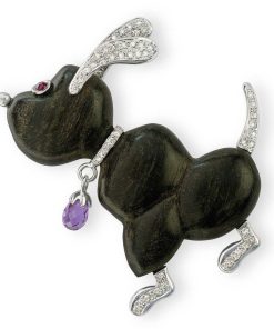 Joyas Nicols Broches | Broche Love My Dogs Perro Basset Hound