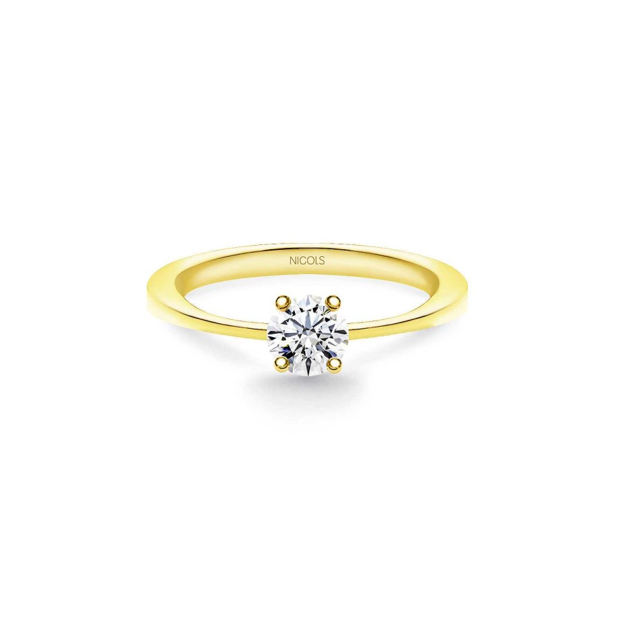 Joyas Nicols Anillos De Compromiso Solitario | Anillo Compromiso Isabella Oro Amarillo (18Kt) Con Diamante 0.10-0.50Ct