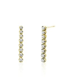 Joyas Nicols | Pendientes Diamantes Largos 0.55Ct Riviere Oro Amarillo