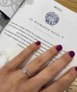 Joyas Nicols Anillos De Compromiso Solitario | Anillo Compromiso Alexia Oro Blanco (18Kt) Con Diamante 0.70Ct