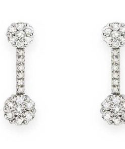 Joyas Nicols | Pendientes Diamantes Camelia Doble 1.38