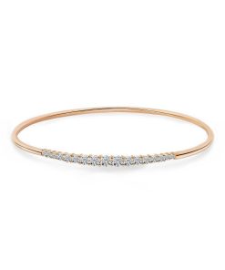 Joyas Nicols Pulseras | Brazalete Tubo Redondo Oro Rosa Eloise 17 Diamantes