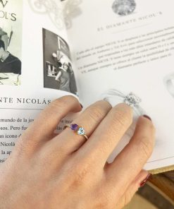 Joyas Nicols | Anillo Diamantes Amatista Y Topacio Trillon