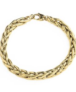 Joyas Nicols Pulseras | Pulsera Oro 18Kt Eslabon Trenza Tubo 6Mm