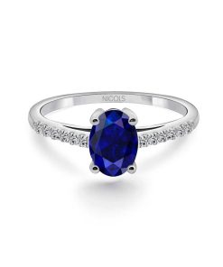 Joyas Nicols Anillos Compromiso Aniversario | Anillo Zafiro Azul Lola 1.20Ct