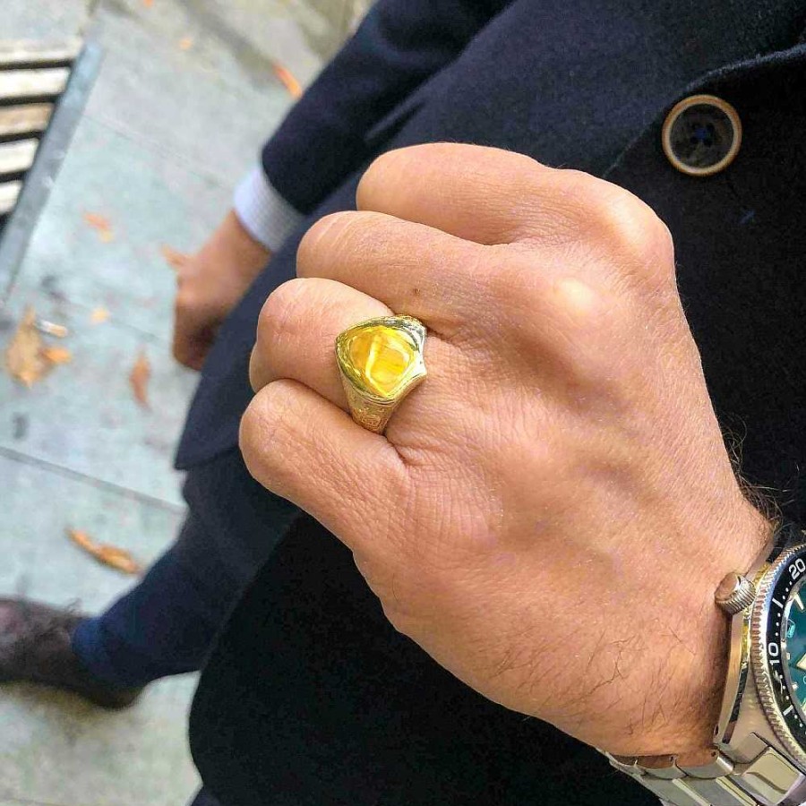 Joyas Nicols Anillos De Hombre Sellos | Sello Oro Escudo Grabado