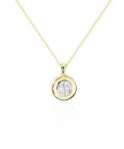 Joyas Nicols Colgantes | Collar Diamante Linda 0.55-1.00Ct Solitario Oro Amarillo