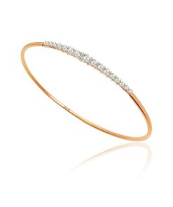 Joyas Nicols Pulseras | Brazalete Tubo Redondo Oro Rosa Eloise 17 Diamantes