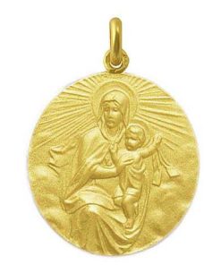 Joyas Nicols Medallas Y Cruces | Medalla Virgen Del Carmen Manto Oro 18Kt