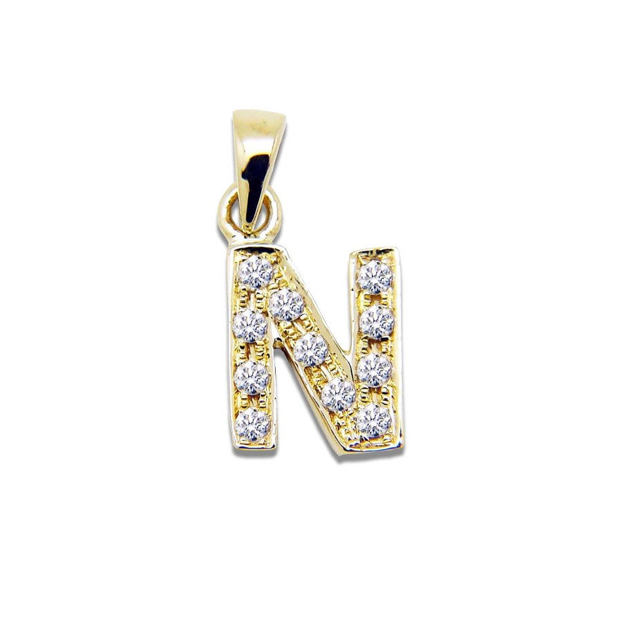 Joyas Nicols Colgantes | Colgante Inicial N Letra Diamantes