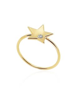 Joyas Nicols | Anillo Estrella Diamante Oro Amarillo Always