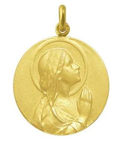 Joyas Nicols Medallas Y Cruces | Medalla Virgen Mar A Rezando Oro 18Kt