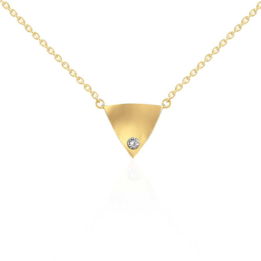 Joyas Nicols Colgantes | Collar Tri Ngulo Diamante Oro Amarillo Always