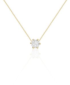 Joyas Nicols Colgantes | Collar Diamante Alexia 0.55-1.00Ct Solitario Oro Amarillo