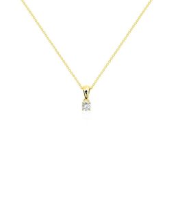 Joyas Nicols Colgantes | Collar Diamante Jackie 0.10-0.50Ct Solitario Oro Amarillo