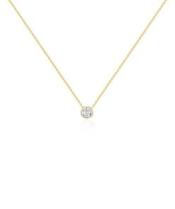 Joyas Nicols Colgantes | Collar Diamante Sharon 0.10-0.50Ct Solitario Oro Amarillo