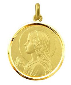 Joyas Nicols Medallas Y Cruces | Medalla Virgen Mar A Ni A Oro 18Kt Bisel