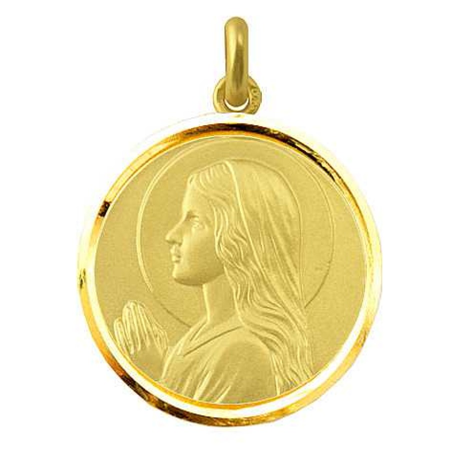 Joyas Nicols Medallas Y Cruces | Medalla Virgen Mar A Ni A Oro 18Kt Bisel