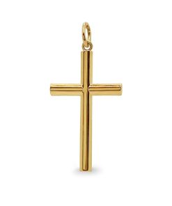 Joyas Nicols Medallas Y Cruces | Cruz Oro Lisa Maciza Tubo Xxl Oro 18Kt