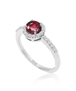 Joyas Nicols Anillos De Compromiso Rojo | Anillo Rubi Clavel 0.60