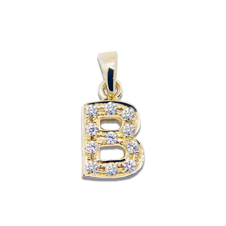 Joyas Nicols Colgantes | Colgante Inicial B Letra Diamantes