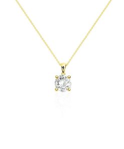 Joyas Nicols Colgantes | Collar Diamante Jackie 0.55-1.00Ct Solitario Oro Amarillo