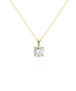 Joyas Nicols Colgantes | Collar Diamante Jackie 0.55-1.00Ct Solitario Oro Amarillo