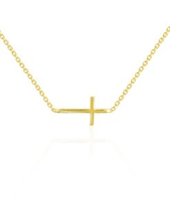 Joyas Nicols Colgantes | Collar Cruz Tumbada Oro Amarillo