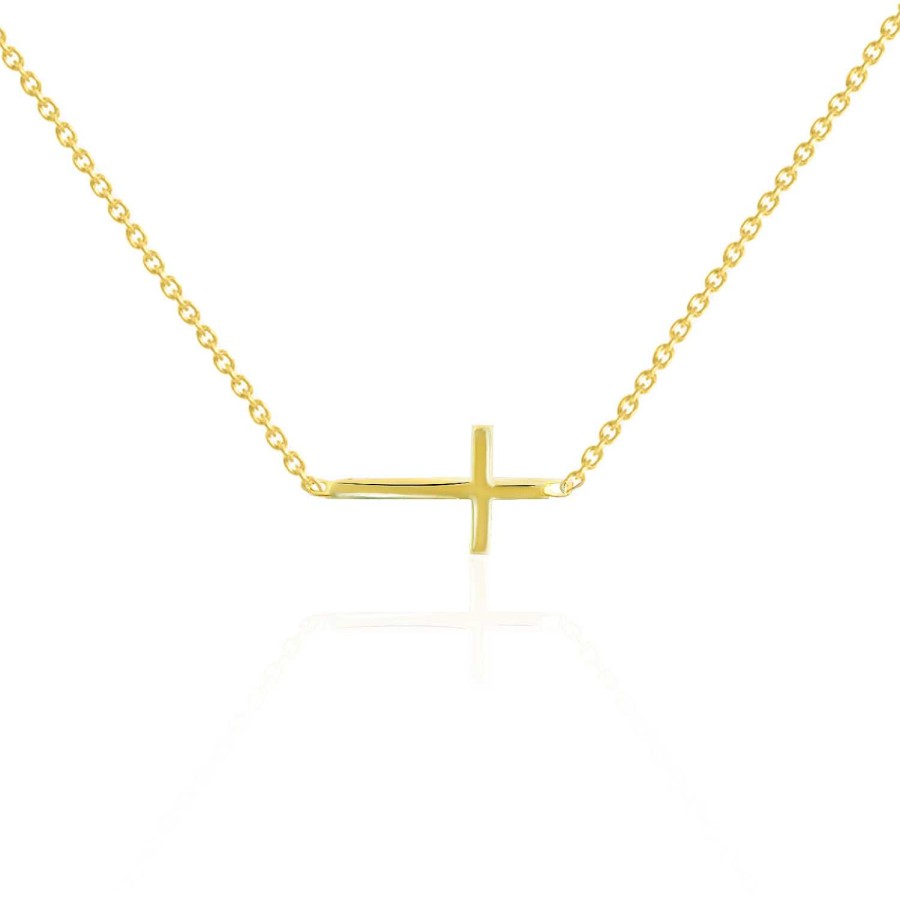 Joyas Nicols Colgantes | Collar Cruz Tumbada Oro Amarillo