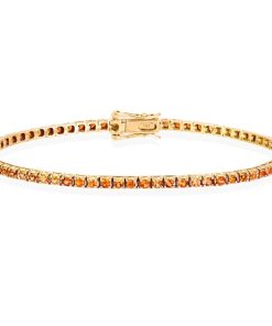 Joyas Nicols Pulseras | Pulsera Zafiros Amarillo 3.80Ct Oro Amarillo Rainbow