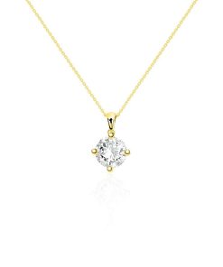 Joyas Nicols Colgantes | Collar Diamante Jackie Twisted 0.55-1.00Ct Solitario Oro Amarillo