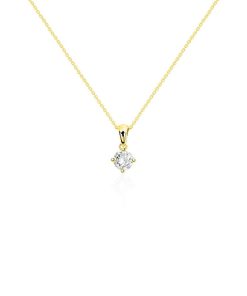 Joyas Nicols Colgantes | Collar Diamante Jackie Twisted 0.10-0.50Ct Solitario Oro Amarillo