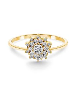 Joyas Nicols | Anillo Vintage Oro Y Diamantes Snow Flower