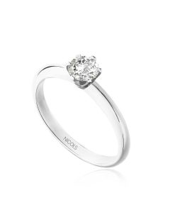 Joyas Nicols Anillos De Compromiso Solitario | Anillo Compromiso Charlotte Oro Blanco (18Kt) Con Diamante 0.10-0.50Ct