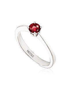 Joyas Nicols Anillos De Compromiso Solitario | Anillo Solitario Rubi Isabella 0.50Ct