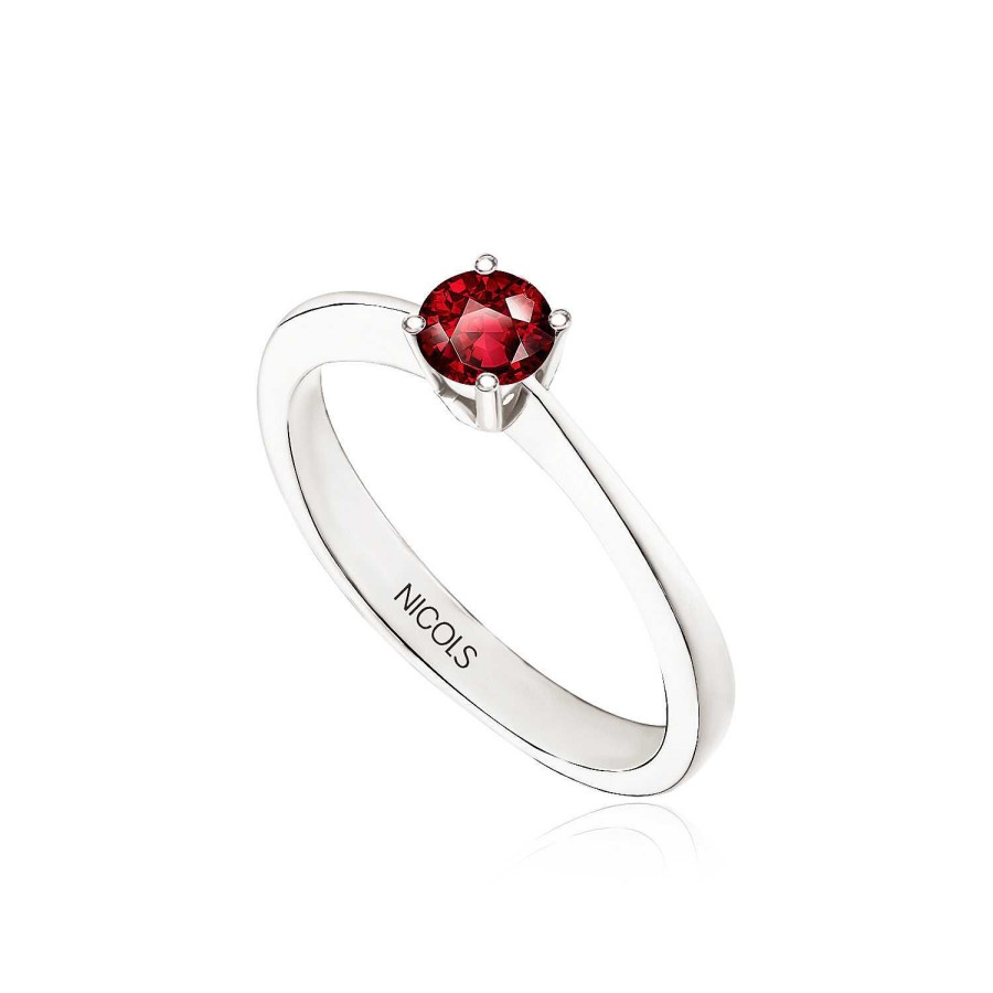 Joyas Nicols Anillos De Compromiso Solitario | Anillo Solitario Rubi Isabella 0.50Ct