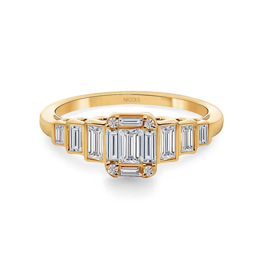 Joyas Nicols Anillos Compromiso Aniversario | Anillo Diamantes Minerva 0.65Ct Oro Amarillo