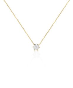 Joyas Nicols Colgantes | Collar Diamante Alexia 0.10-0.50Ct Solitario Oro Amarillo