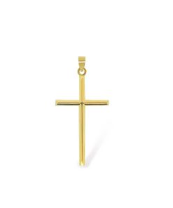 Joyas Nicols Medallas Y Cruces | Cruz Oro Amarillo Tubo Redondo 24X14