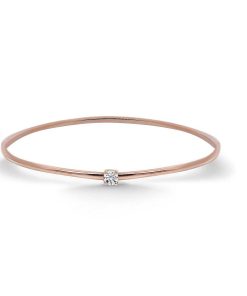 Joyas Nicols Pulseras | Brazalete Tubo Redondo Oro Rosa Eloise 1 Diamante